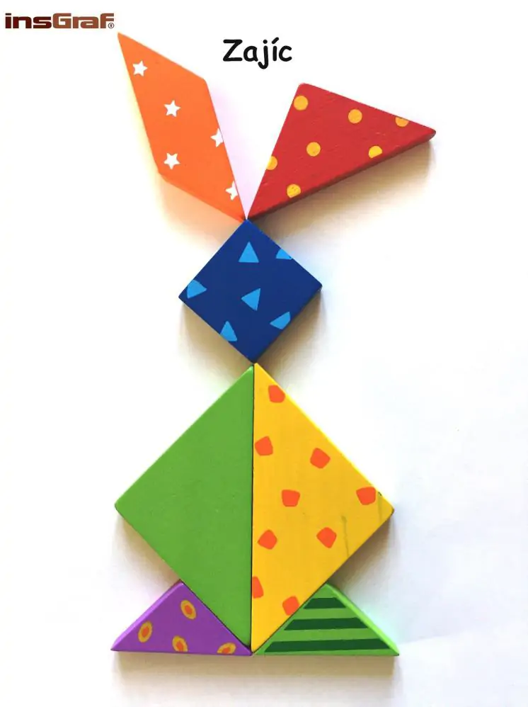 řešení - Práce s tangramem - zajíc
